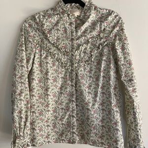 Sezane floral top - perfect frilly details